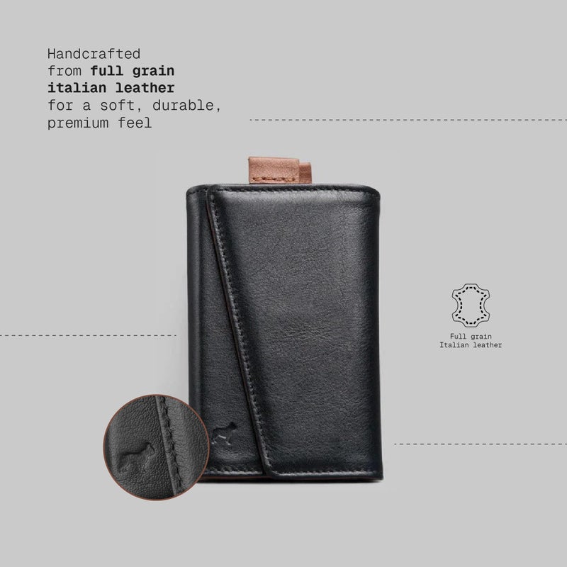 The Frenchie Co. - Speed Wallet - Ultra Slim Front Pocket Card Holder - RFID Blocking Quick-Access Pull Tab - Full-Grain Italian Leather, Holds 8 Cards & Cash - Image 3